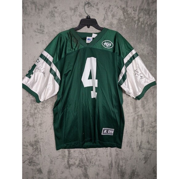 NY Jets 1995 Jersey # 4 Glenn Foley Men's 52/XL Autograph By Bruce Harper - Picture 1 of 5